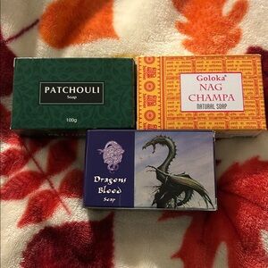 Assorted Scented Soaps - Patchouli, Nag Champa, Dragon's Blood